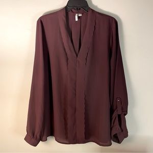 Elle burgundy blouse